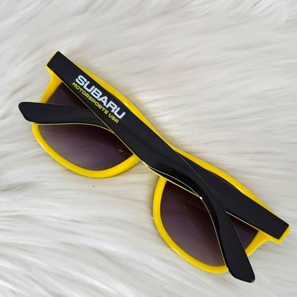 Subaru Motorsports Moto Auto Classic Square Frame Black Yellow Sunglasses Mens - Picture 4 of 11